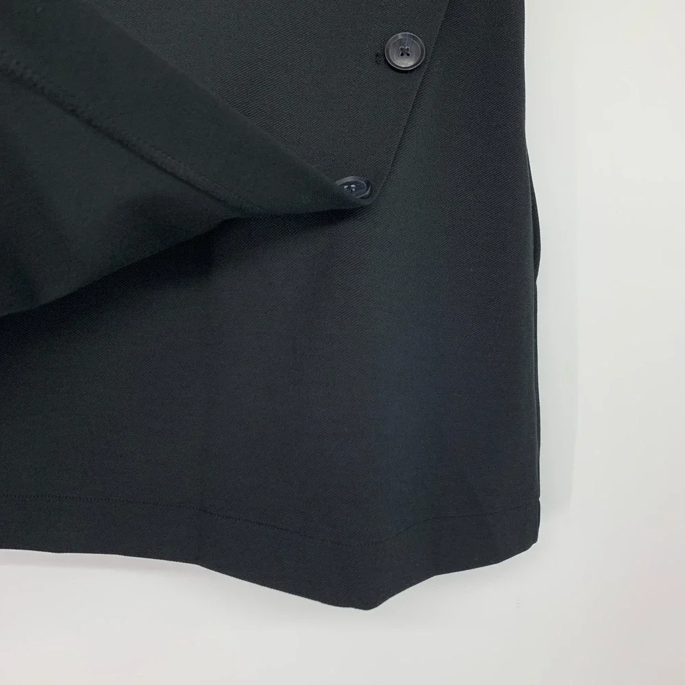 Banana Republic Skirt Womens 6 Black Mini Faux Wrap Asymmetrical Button Detail - Picture 7 of 12